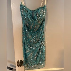 Sequined formal cocktail dress